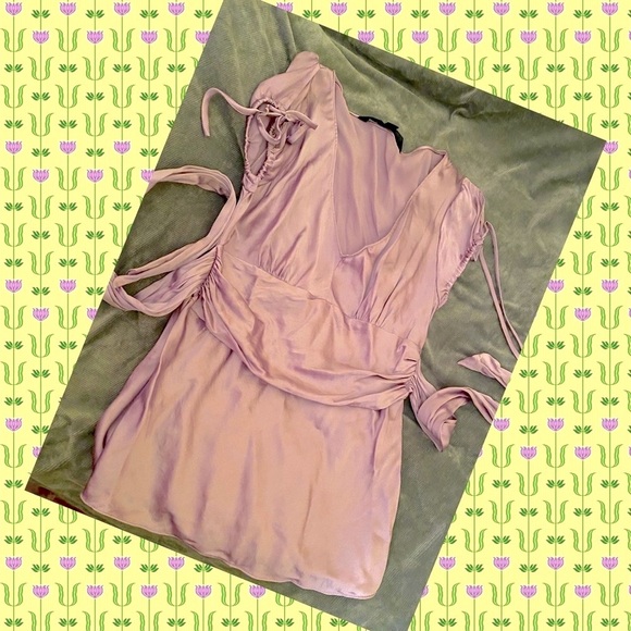 Express Beautiful purple silk top - Picture 2 of 4